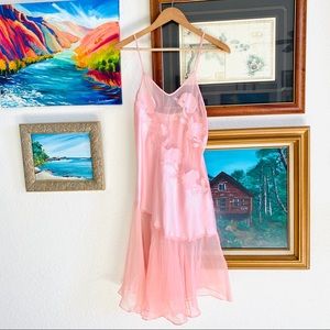 Vtg Victoria’s Secret Sheer Satin Chemise Slip, S